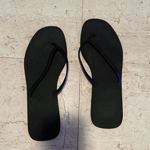 Rothy black flip flops